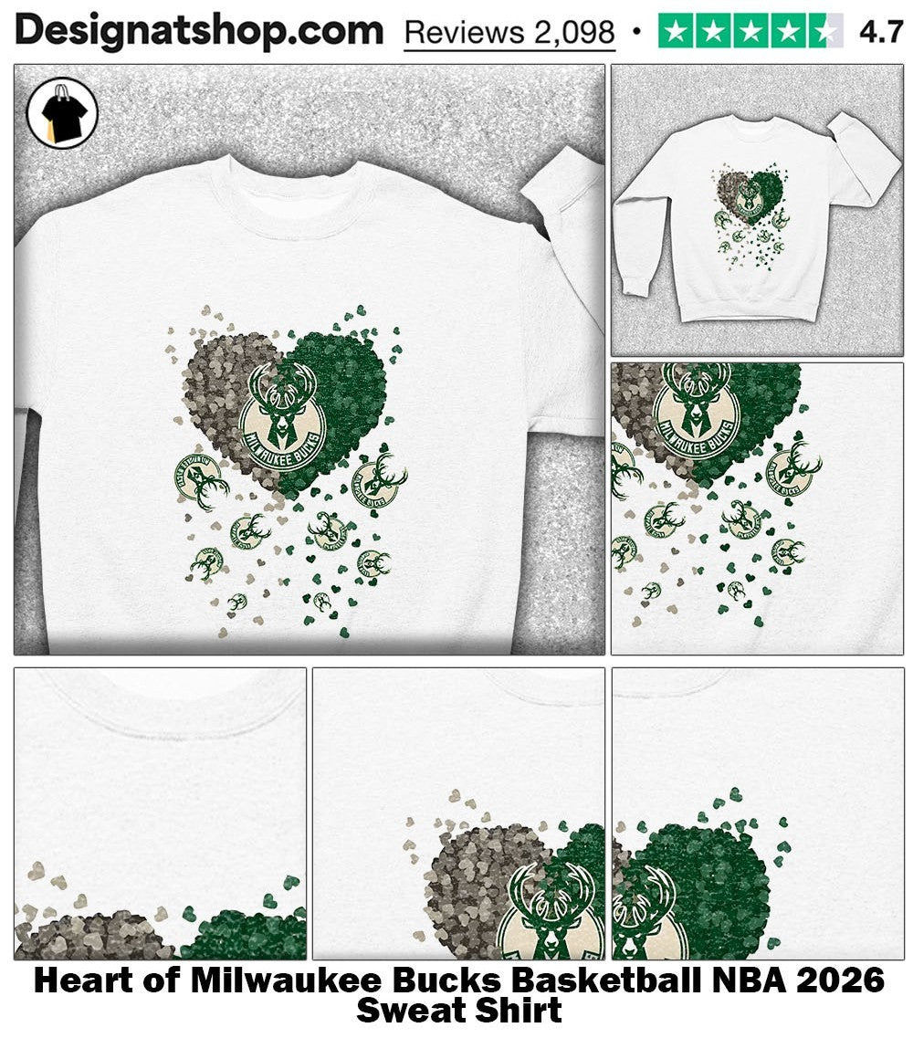 Heart of Milwaukee Bucks Basketball NBA 2026 shirt