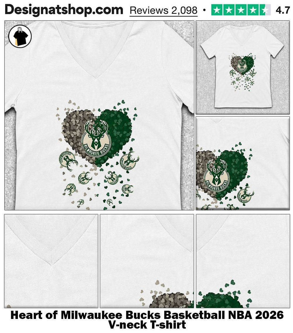 Heart of Milwaukee Bucks Basketball NBA 2026 shirt