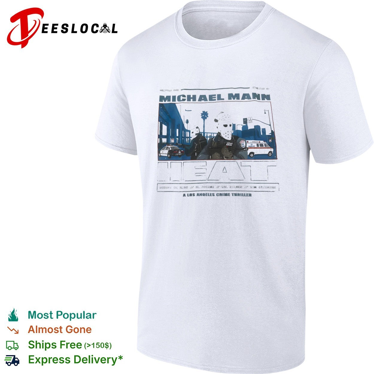 Heat Michael Mann bank robbers a Los Angeles crime shirt