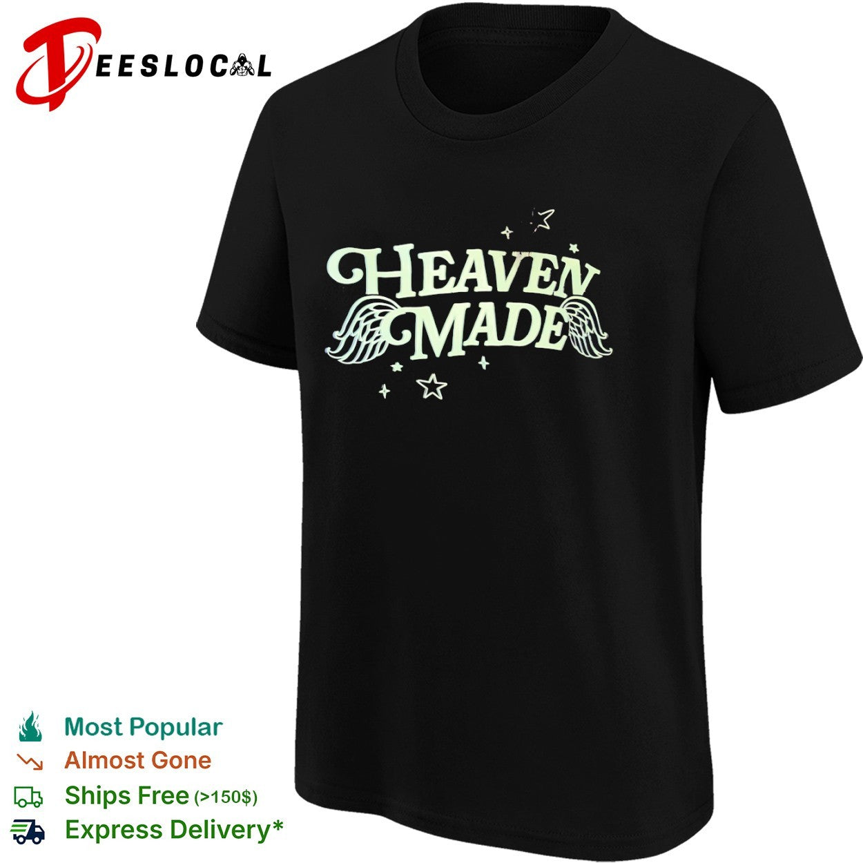 Heaven Made aesthetic wings and stars shirt