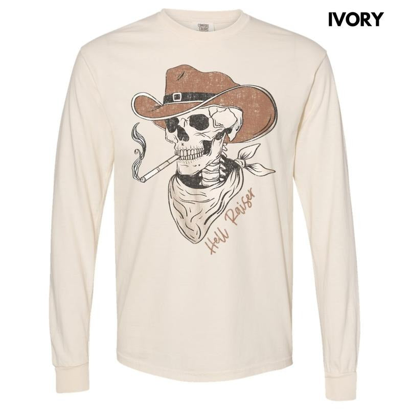 Hell Raiser Cowboy Long Sleeve Comfort Colors T-Shirts, Hoodie, Sweatshirt