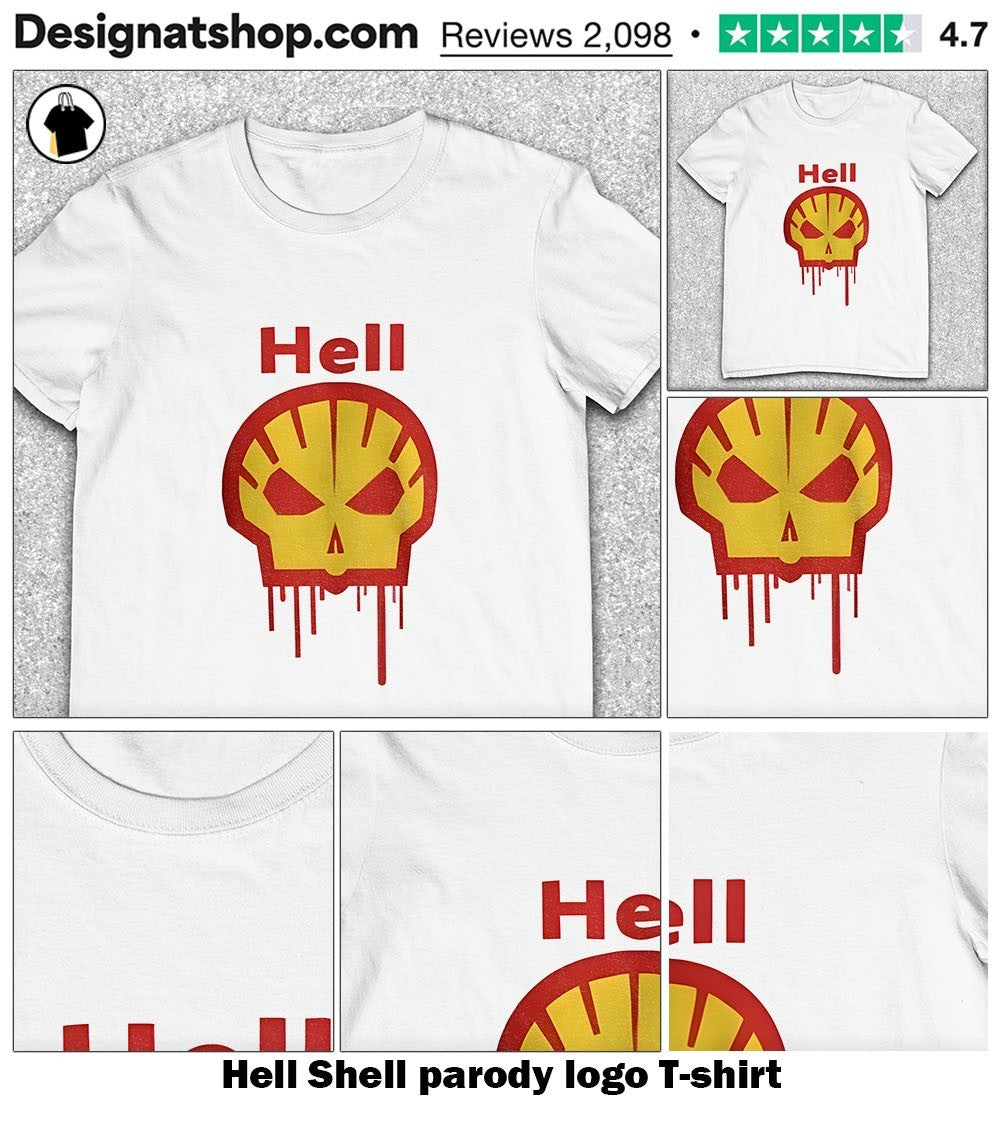 Hell Shell parody logo shirt