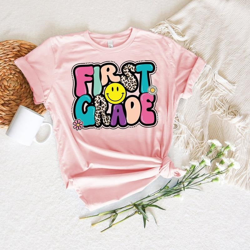 Hello First Grade Shirt, Back To School Shirt, Hello First Grade Rainbow Shirt Hoodie Sweatshirt | PrintMintTees.com