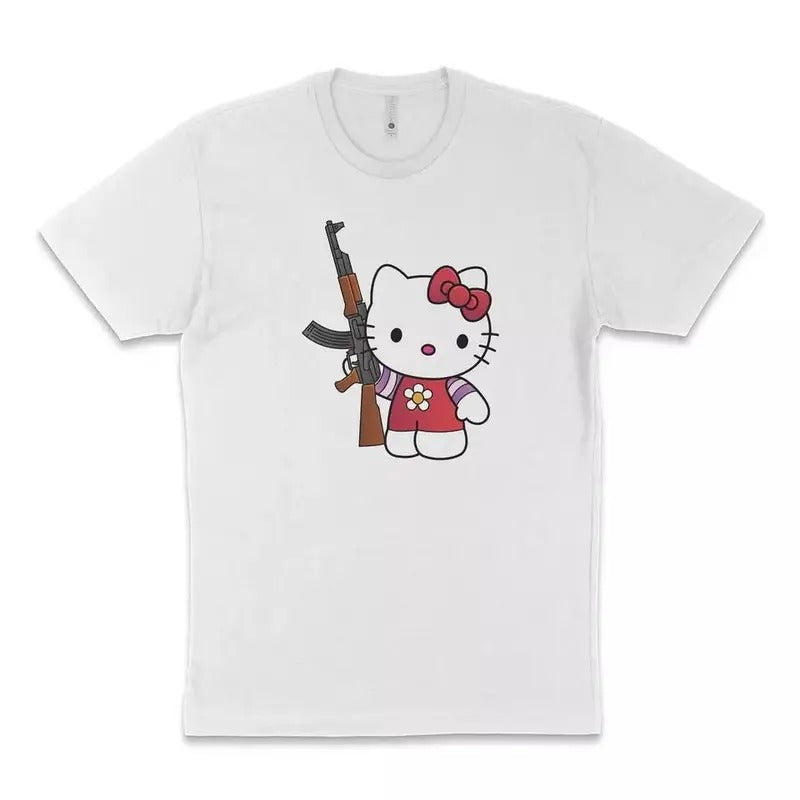 Hello Kjtty T-Shirt, Funny Kity T-Shirt, Funny Dumb Tee, Meme Shirt, Menswear Womenswear Streetwear, Graphic Movie Shirt...