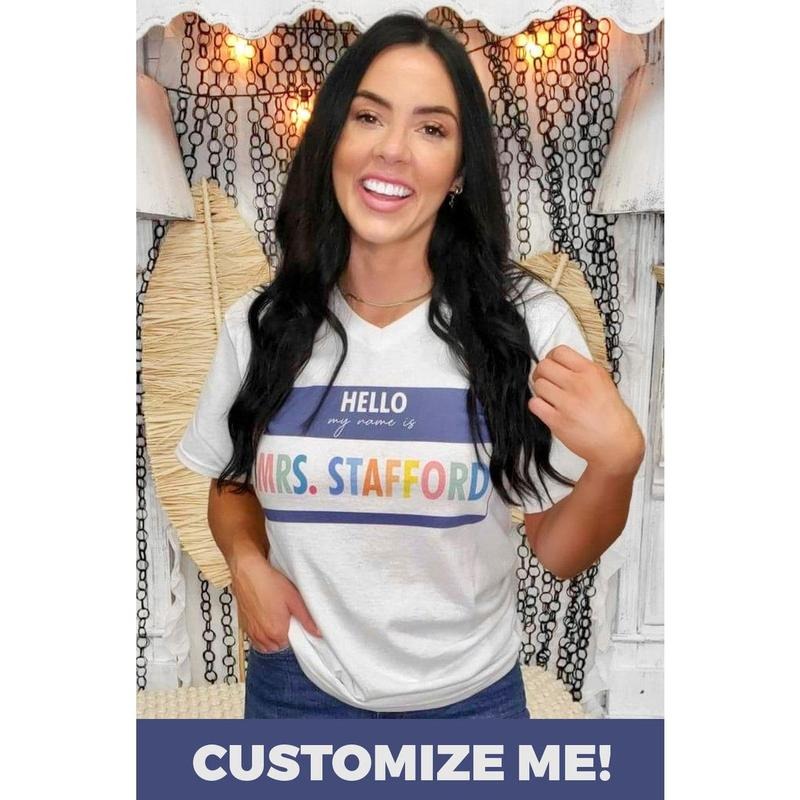 Hello My Name is V-Neck T-Shirt Hoodie Sweatshirt | PrintMintTees.com