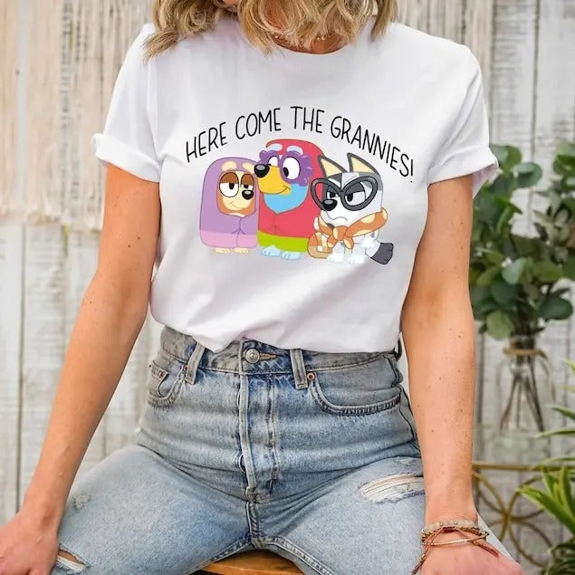 Here Come The Grannies T-shirt, Funny Bluey Shirt, Rita Shirt, Bingo Shirt Hoodie Sweatshirt | PrintMintTees.com