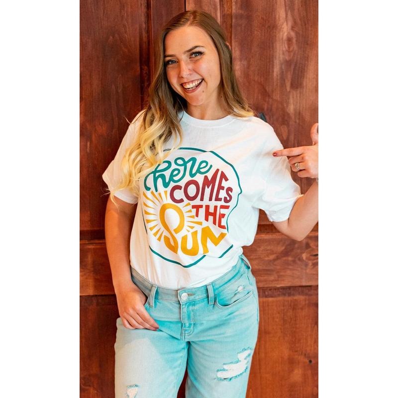 Here Comes the Sun Graphic T-Shirt Hoodie Sweatshirt | PrintMintTees.com