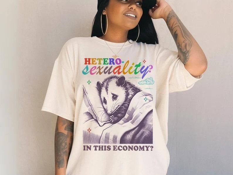 Heterosexuality In this economy | funny lesbian shirt | funny lgbt | pansexual shirt | cool queer shirt | bi pride shirt...