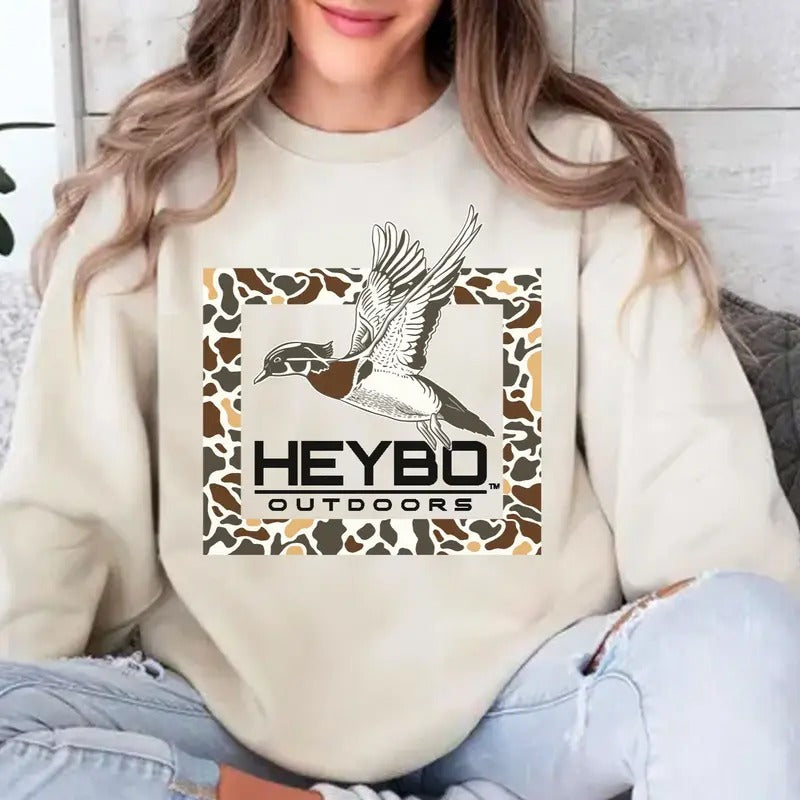 Heybo Outdoors Phesant Ducks Camoflauge Bottomland Unisex Hoodie - Sweater - T-shirt Sweatshirt | PrintMintTees.com