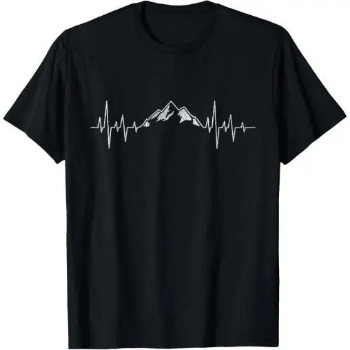 Hiking Mountains Heartbeat Hiker Adventures T-Shirt Made in USA Hoodie Sweatshirt | PrintMintTees.com
