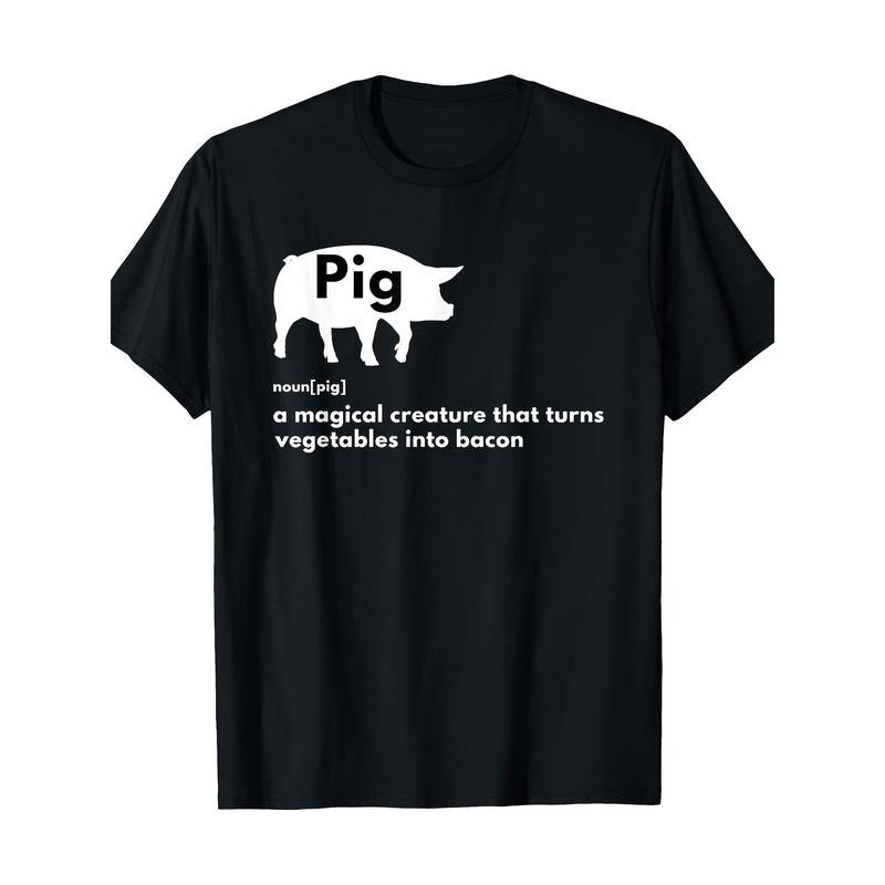 Hilarious Pig Definition - Funny Bacon Lover & Foodie T-Shirt, 100% Cotton,  made in usa Hoodie Sweatshirt