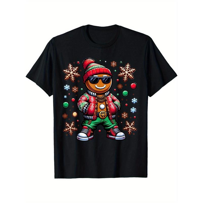 Hip Hop Gingerbread Man X-Mas Funny Christmas Men's T-Shirt made in usa Hoodie Sweatshirt | PrintMintTees.com