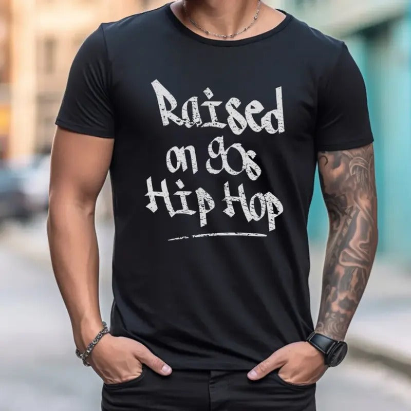 Hip Hop Shirt Raised 90s Rap Retro Urban Rap Music Old School Rapper Short Sleeve T-Shirts, Hoodie, Sweatshirt