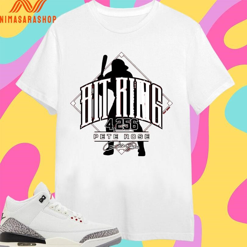 Hit King 4,256 Pete Rose Signature Shirts