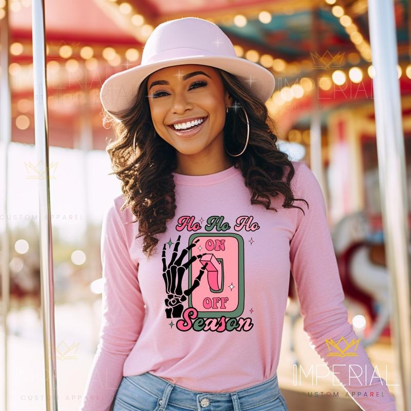 Ho Ho Ho Long Sleeve Sweatshirt, Christmas T-Shirt , Christmas Tee, Xmas Shirt Casual Hoodie | PrintMintTees.com
