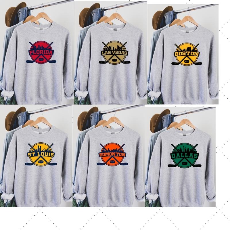 Hockey Sweatshirt City Pride Hockey Sweatshirt Hockey Sweater Comfy Sweatshirt Shirt Hoodie | PrintMintTees.com