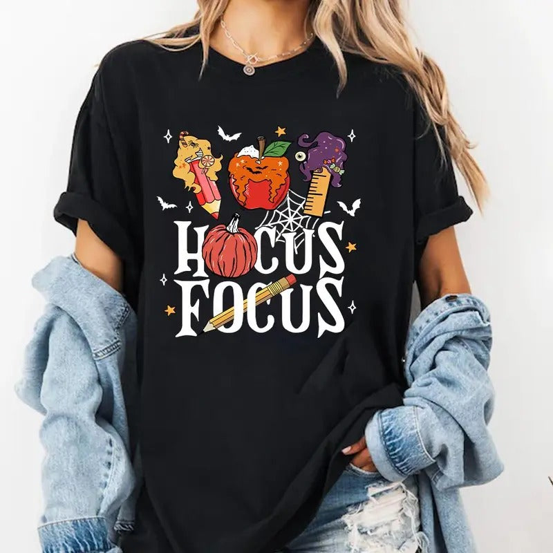 Hocus Focus Teacher Shirt, Halloween Teacher T-Shirt Sweatshirt, Hoodie, Fall Teacher Shirt, I Smell Children Teacher...