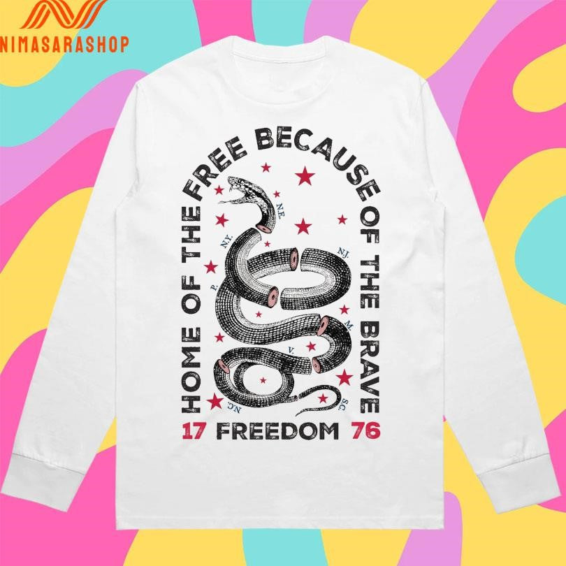 Home Of The Free Because Of The Brave Freedom 1776 Snake Shirts