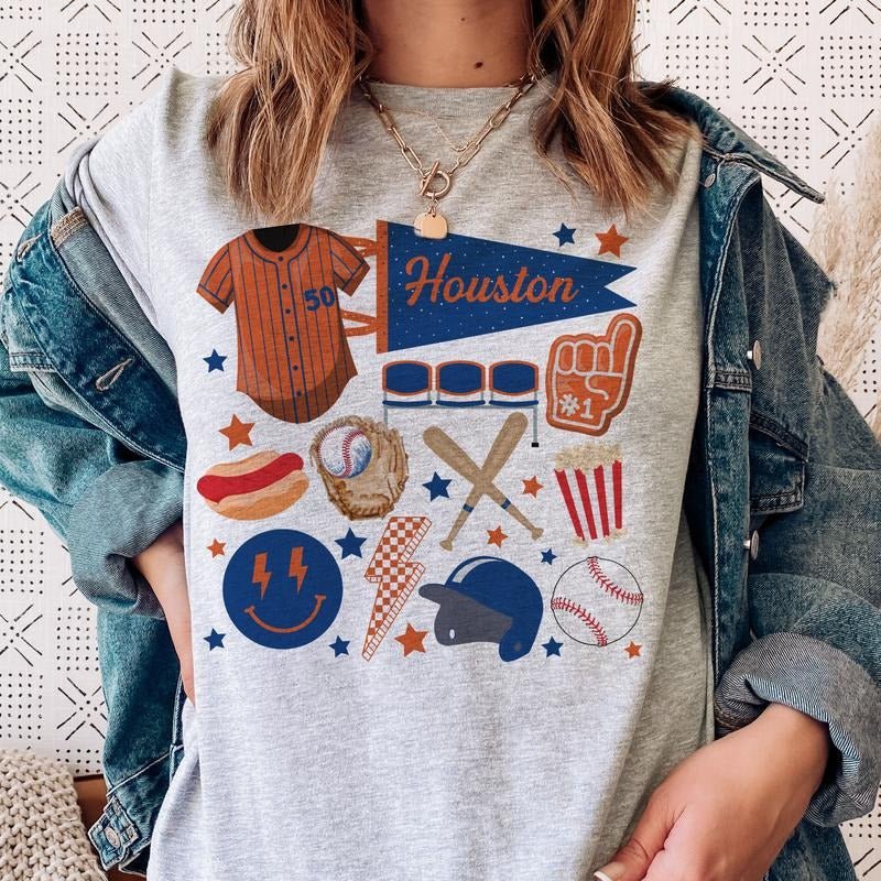Hometown Baseball Collage Tees Fun Baseball Collage Tshirts Sports Collage T-Shirt Womens Baseball Sports Tshirts Hoodie,...