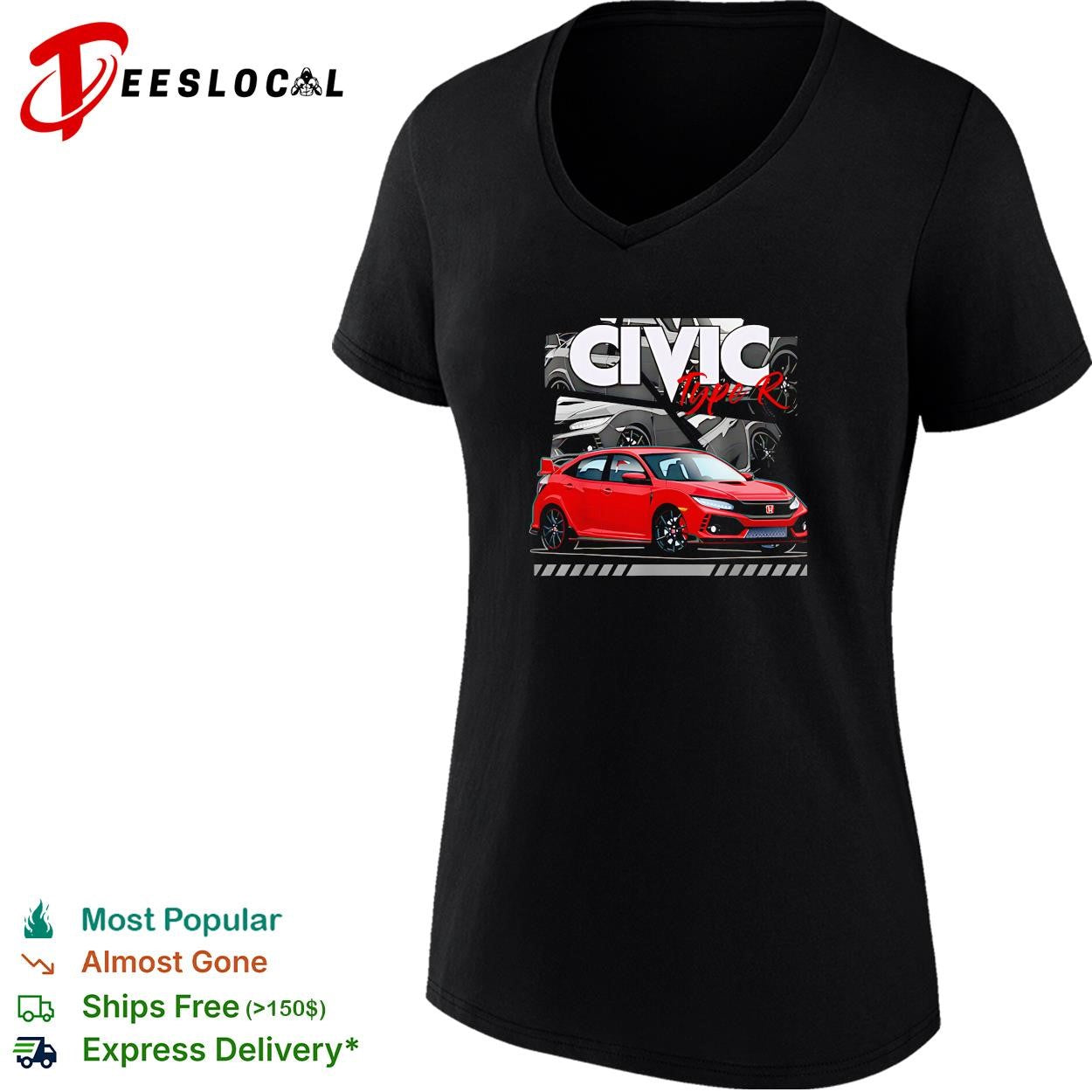 Honda Civic Type R red car vintage shirt