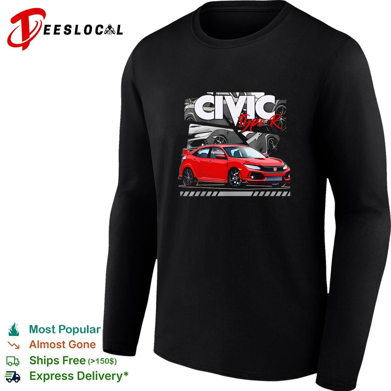 Honda Civic Type R red car vintage shirt