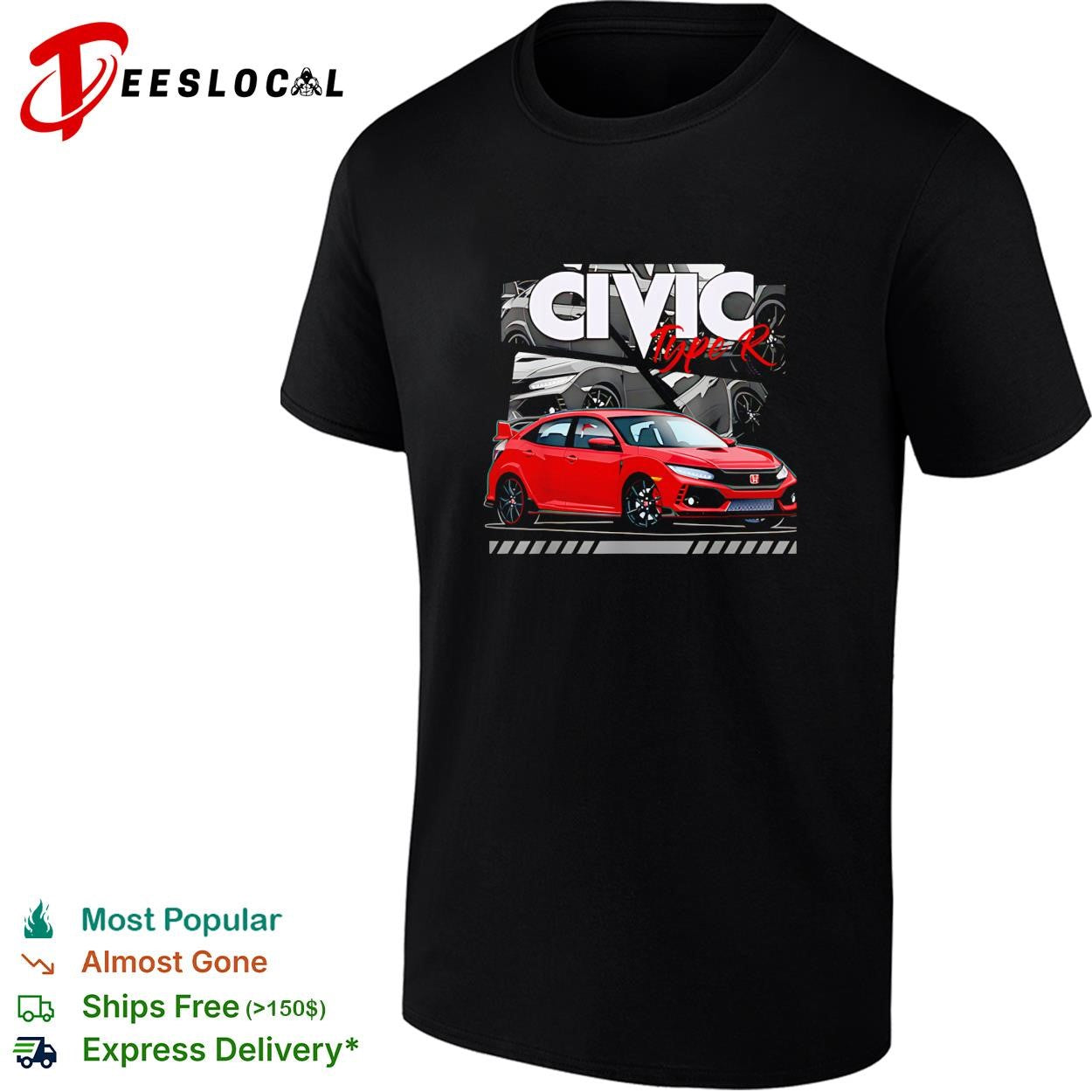 Honda Civic Type R red car vintage shirt