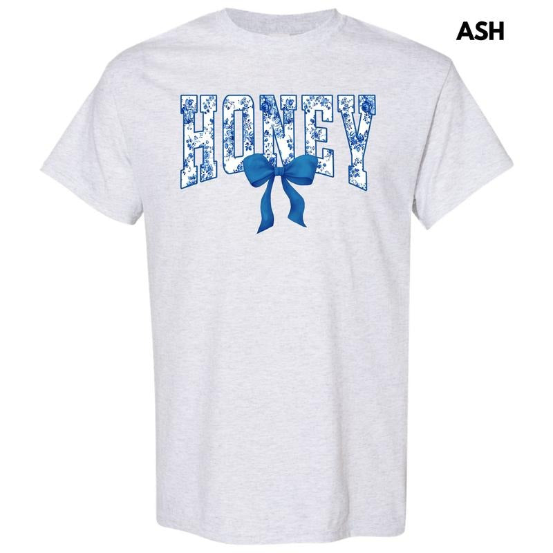 Honey Blue Floral Gildan Short Sleeve T-Shirt 'NLB' Hoodie Sweatshirt | PrintMintTees.com