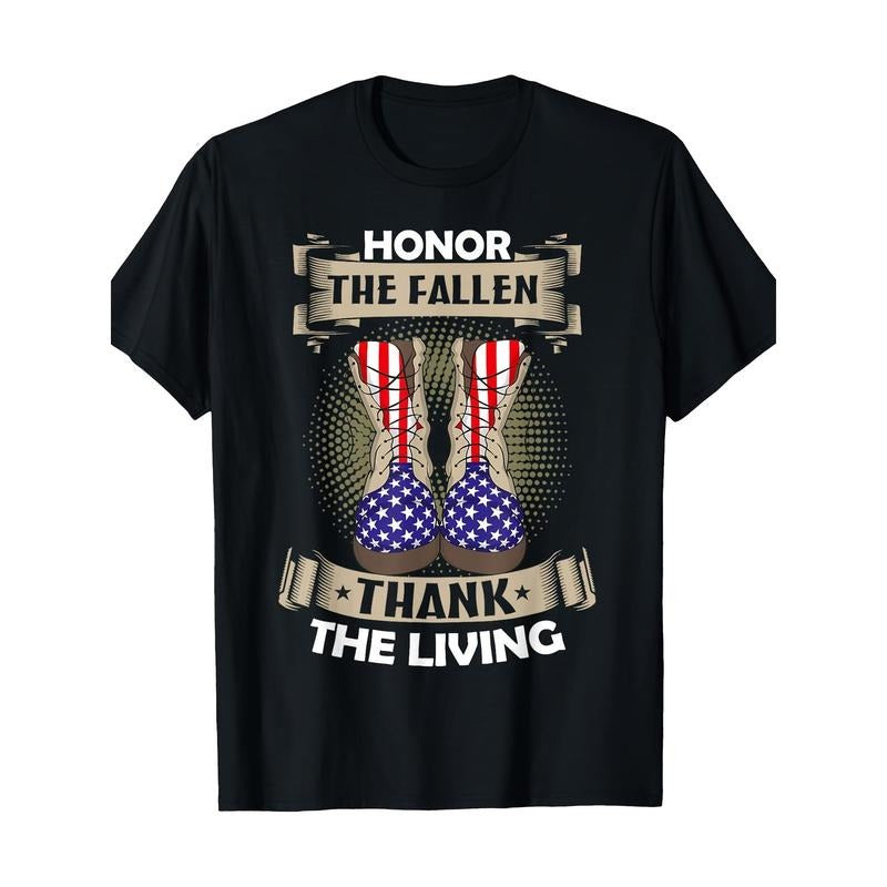 Honor The Fallen, Thank The Living Memorial Day Veterans T-Shirt