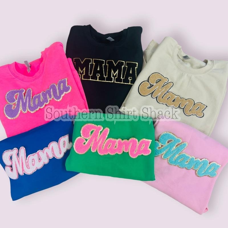 Mama Mystery Chenille Patch Sweatshirt / Hoodie Shirt | PrintMintTees.com