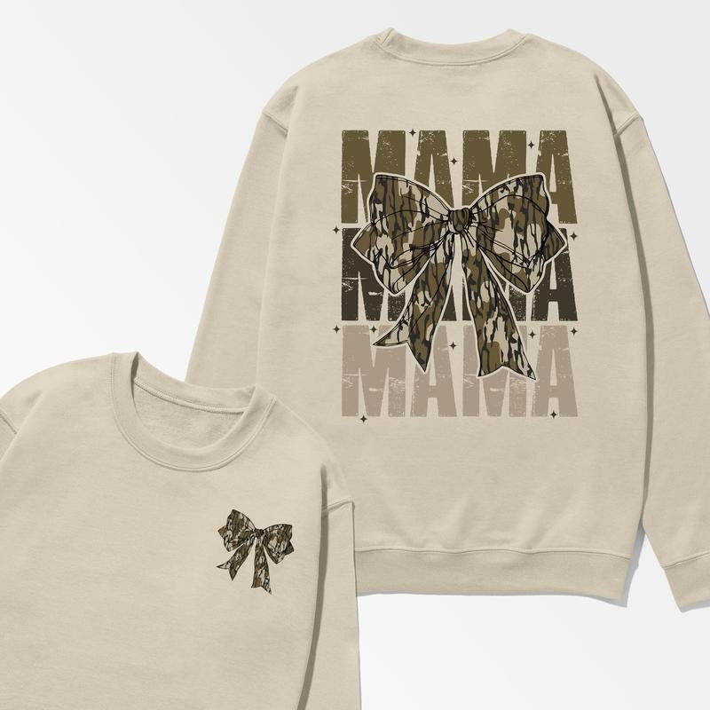 Mama Camo Coquette Bow Sweatshirt/Shirt/Hoodie,  Camo Coquette Bow Tee, Deserted Hunters Wives Sweatshirt, Camo Hunting...