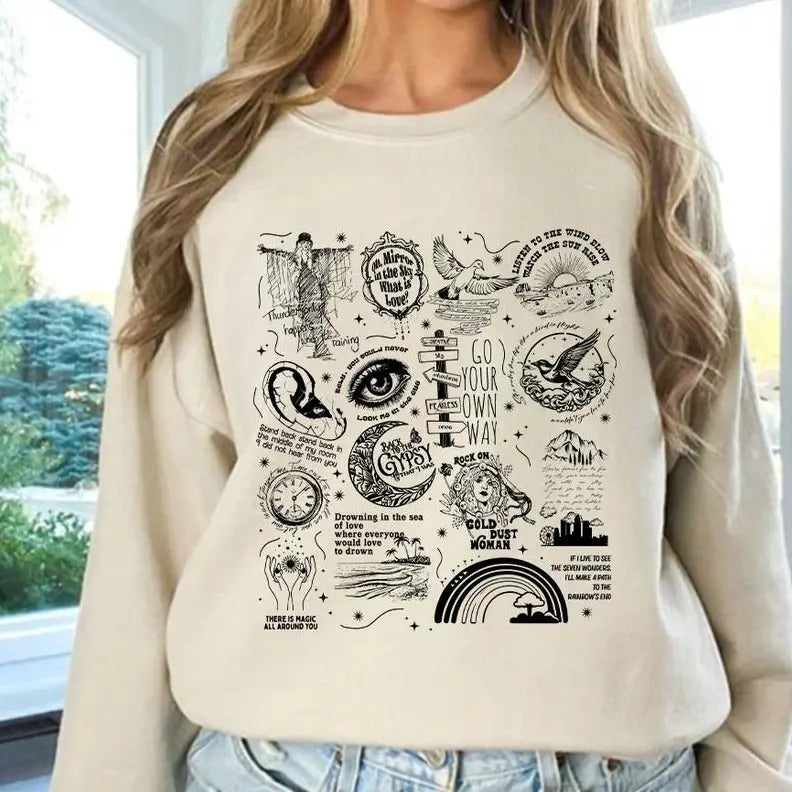 Stevie Nicks Tracklist Sweatshirt/Shirt/Hoodie, Stevie Nicks Tee, Gift For Girlfriend, Full Color, Tee Print