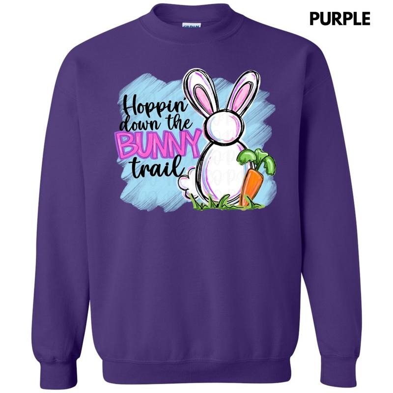 Hoppin Down Bunny Trail Sweatshirt T-Shirts, Hoodie | PrintMintTees.com