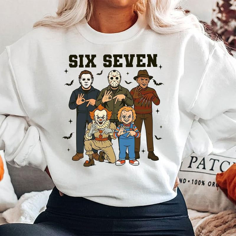 Horror 67 Halloween Shirt, Six Seven Shirt, 6 7 Movie Killers Sweatshirt, Trending Shirt Hoodie | PrintMintTees.com