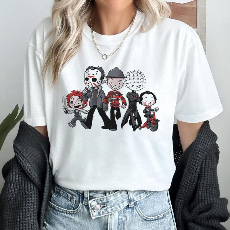 Horror BFFs Halloween Shirt Jason Voorhees Michael Myers Freddy Krueger Chucky Pinhead Shirt Horror Halloween Shirt...