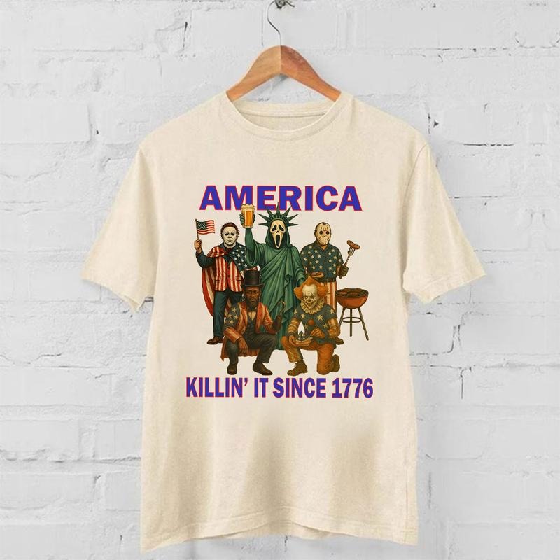 Horror Characters 4th Of July Shirt, Fourth Of July Shirt, Retro America Shirt, Memorial Day , Independence Day style 02...