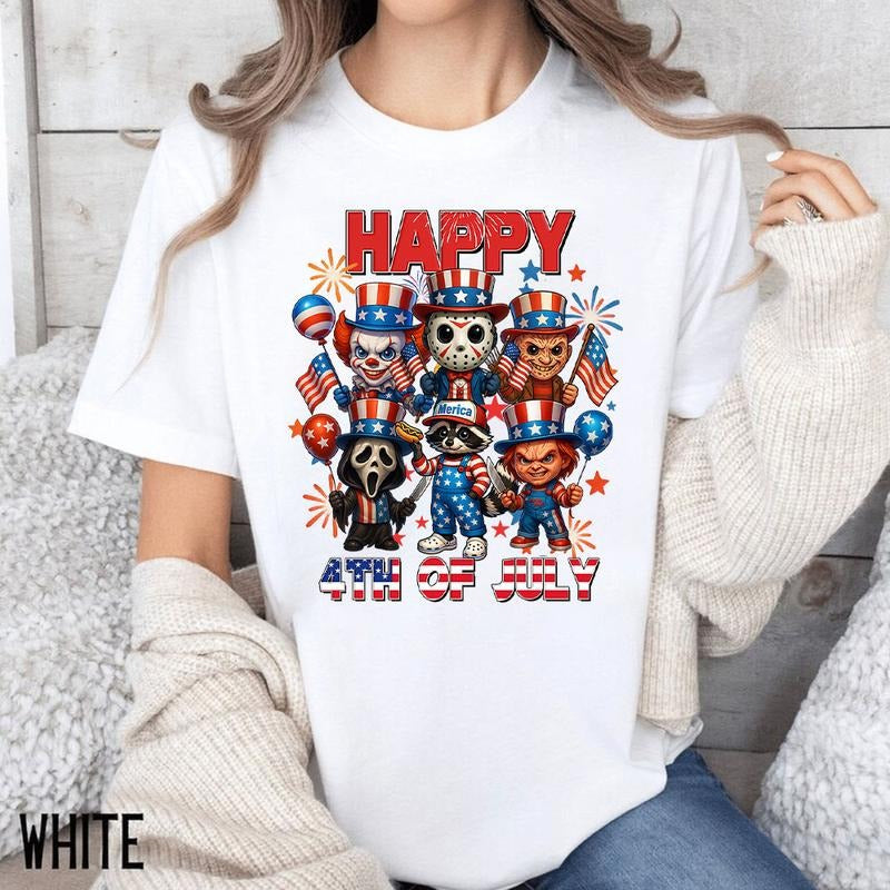 Horror Characters 4th Of July Shirt, Fourth Of July Shirt, Retro America Shirt, Memorial Day , Independence Day style 04...