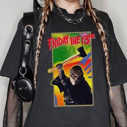 Horror Halloween Shirt Jason Voorhees Shirt, Friday the 13th Horror Movie Shirt Halloween Gift Hoodie Sweatshirt