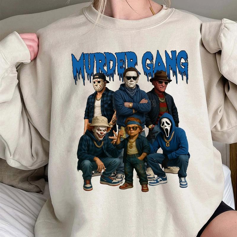 Horror Murder Gang Shirt, Movie Killer Shirt, Scary Halloween Sweatshirt, Horror Friend Tee, Trending Graphic Shirt style...