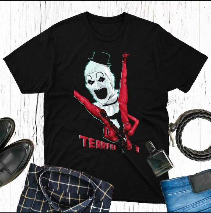 Horror Terrifier Movie T Shirt, Gift For Fans, Horror Fan Shirt, Movie Shirt Hoodie, Sweatshirt | PrintMintTees.com