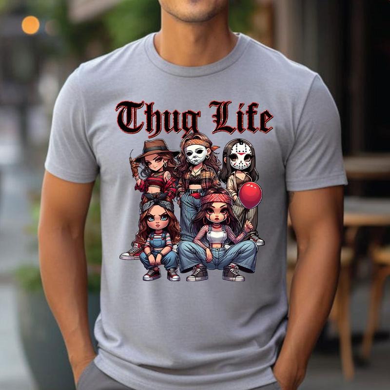 Horror ThugLife Shirt, Movie Killer Shirt, Scary Halloween Sweatshirt, Horror Friend Tee, Trending Graphic Shirt Hoodie