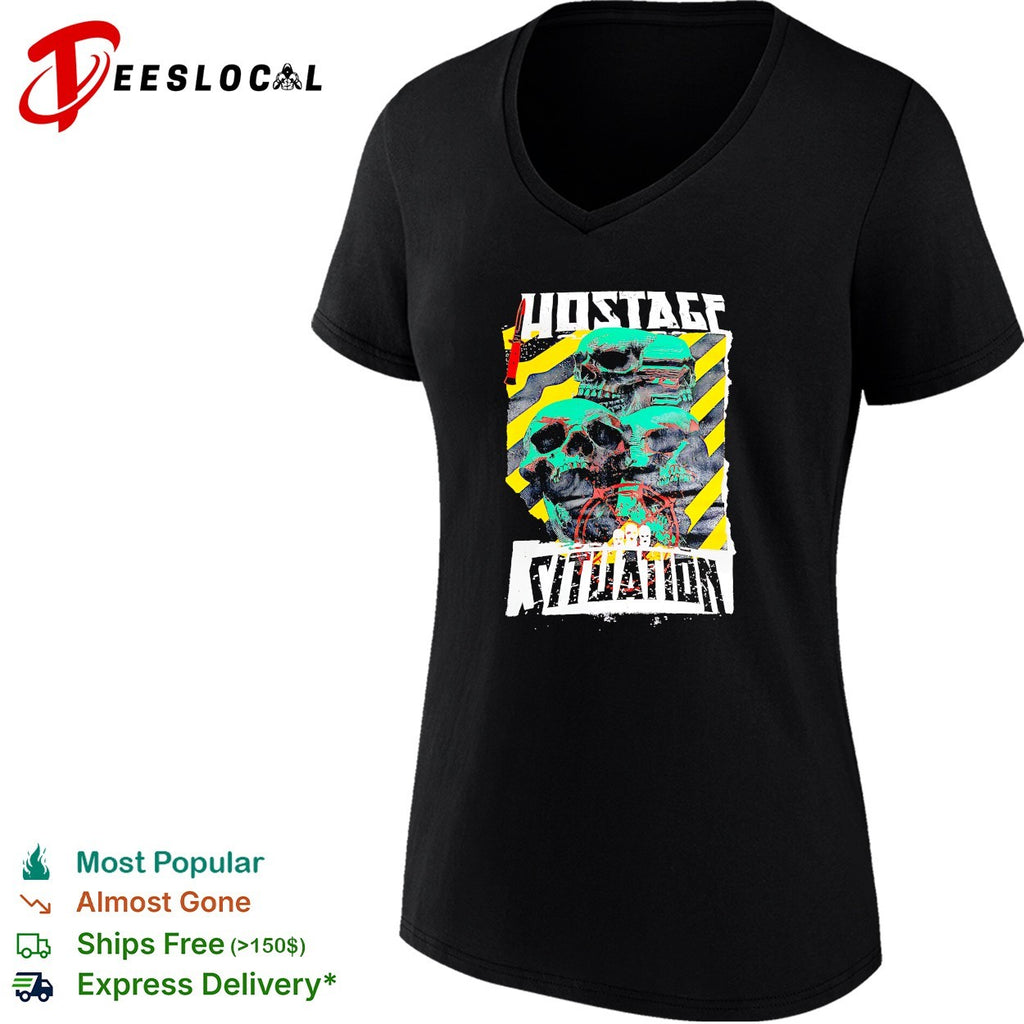 Hostage Situation skull and caution tape aesthetic shirt