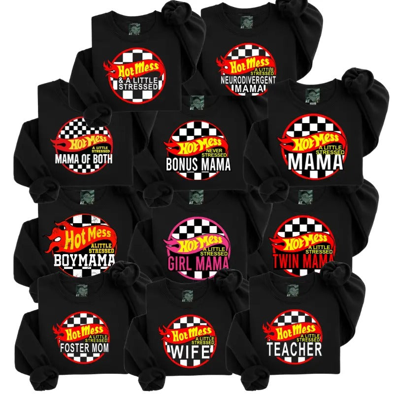 Hot Mess Collection Black Sweatshirt or T-Shirt - Unisex Fit, Soft Fleece Inside, Casual Comfort