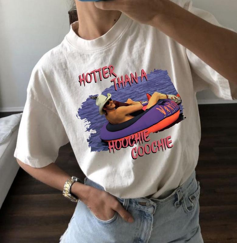 Hotter Than A Hoochie Coochie Shirt, Country Music Shirt, 90s Country Music Trendy Summer Shirt, Meme Summer Vacation...