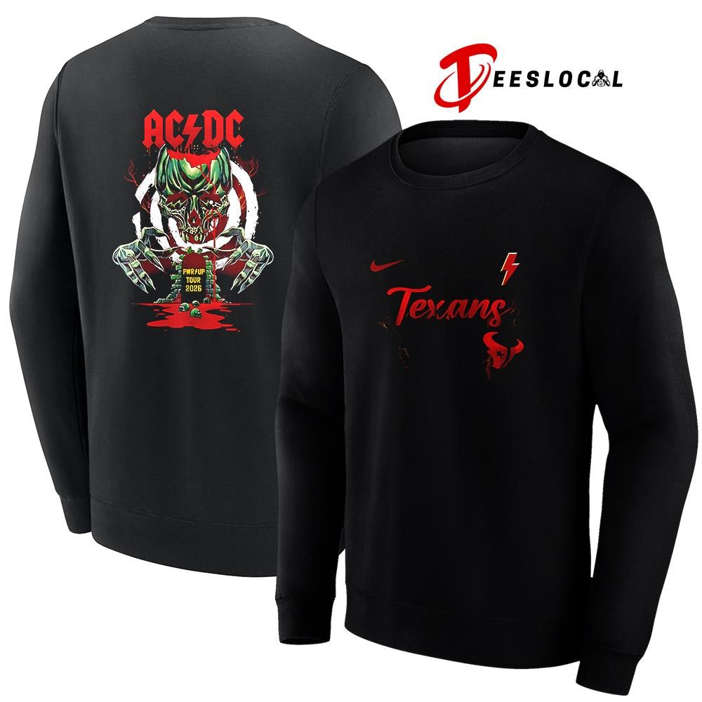 Houston Texans x AC DC Pwr Up tour skull shirt
