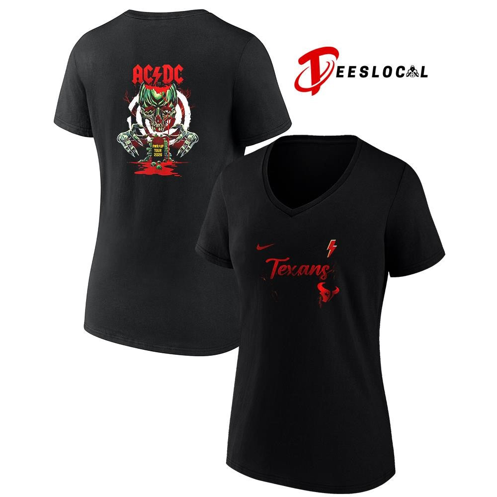 Houston Texans x AC DC Pwr Up tour skull shirt