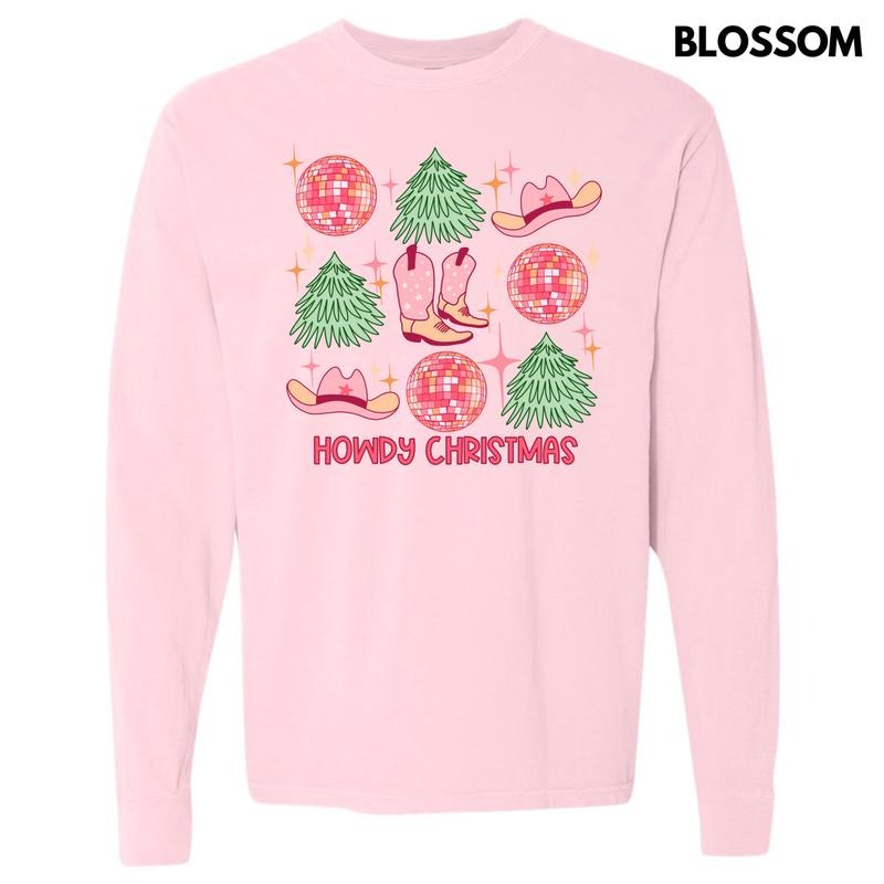 Howdy Christmas Collage Long Sleeve Comfort Colors T-Shirt 'NLB' Hoodie Sweatshirt | PrintMintTees.com