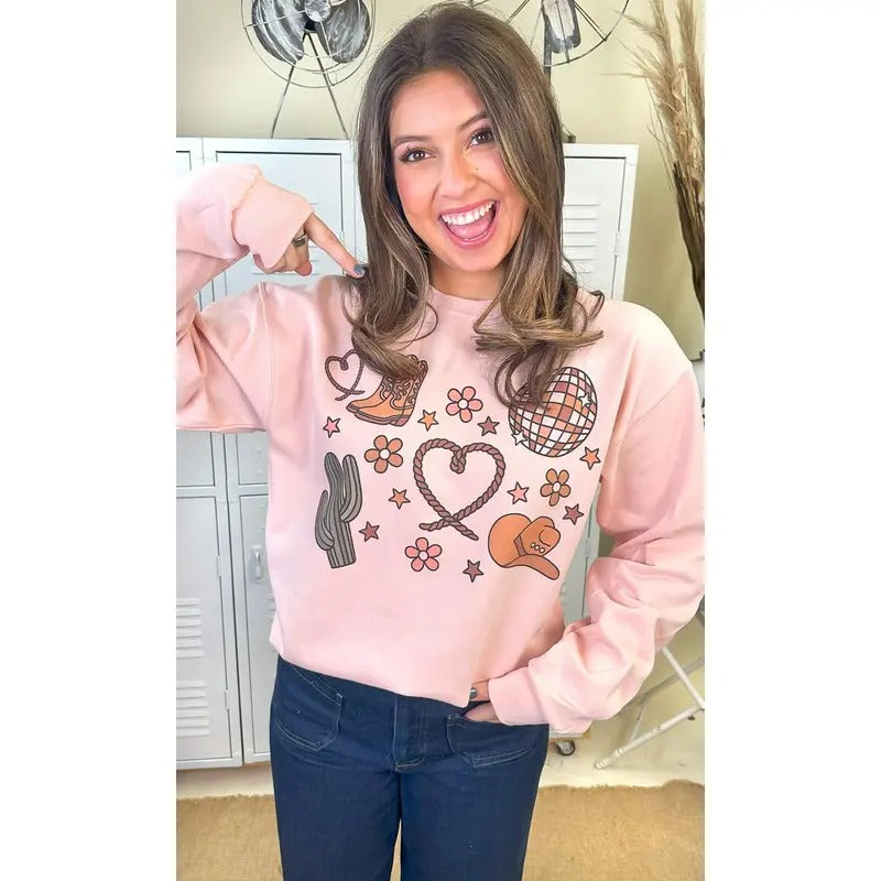 Howdy Heart Cowboy Graphic Sweatshirt Shirt Hoodie | PrintMintTees.com