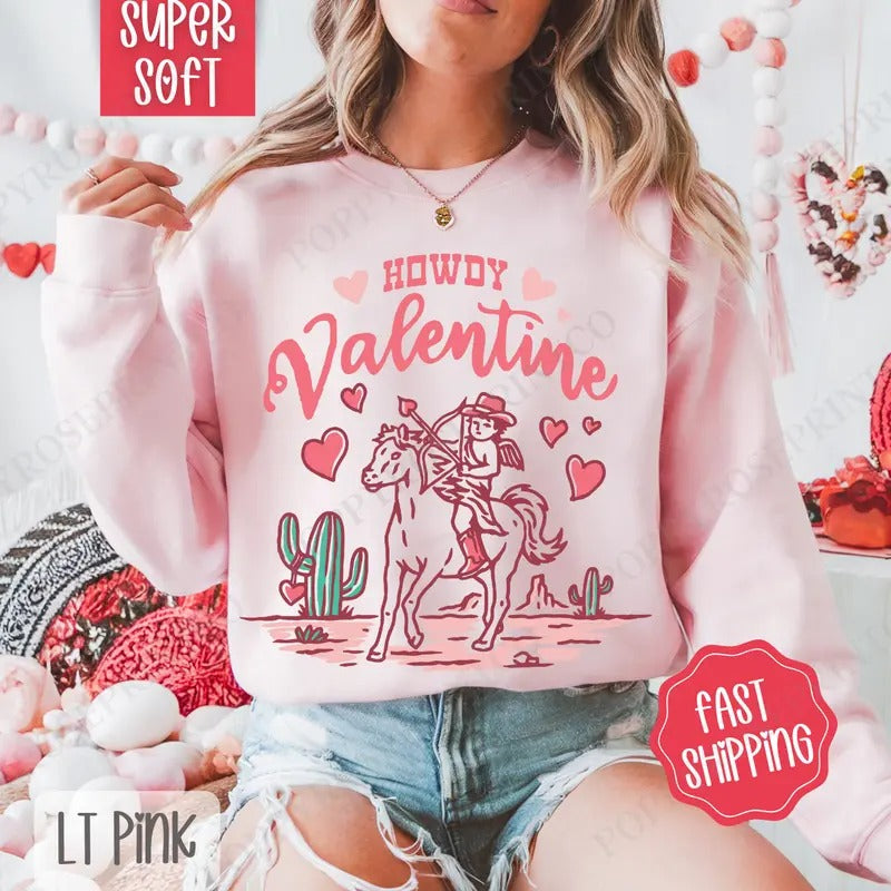 Howdy Valentine Western Valentine T-Shirts, Hoodie, Sweatshirt
