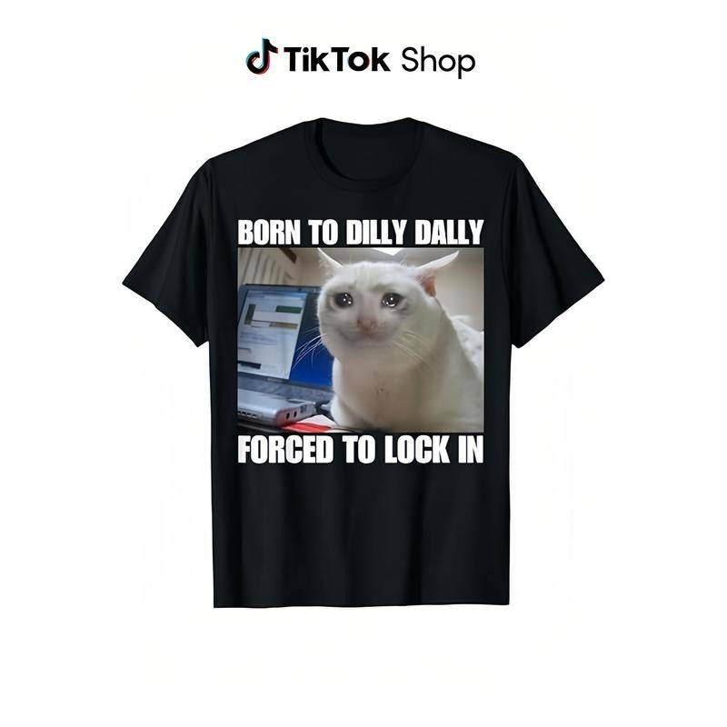 Humorous and Trendy T - Shirt: Make a Statement with a Cat