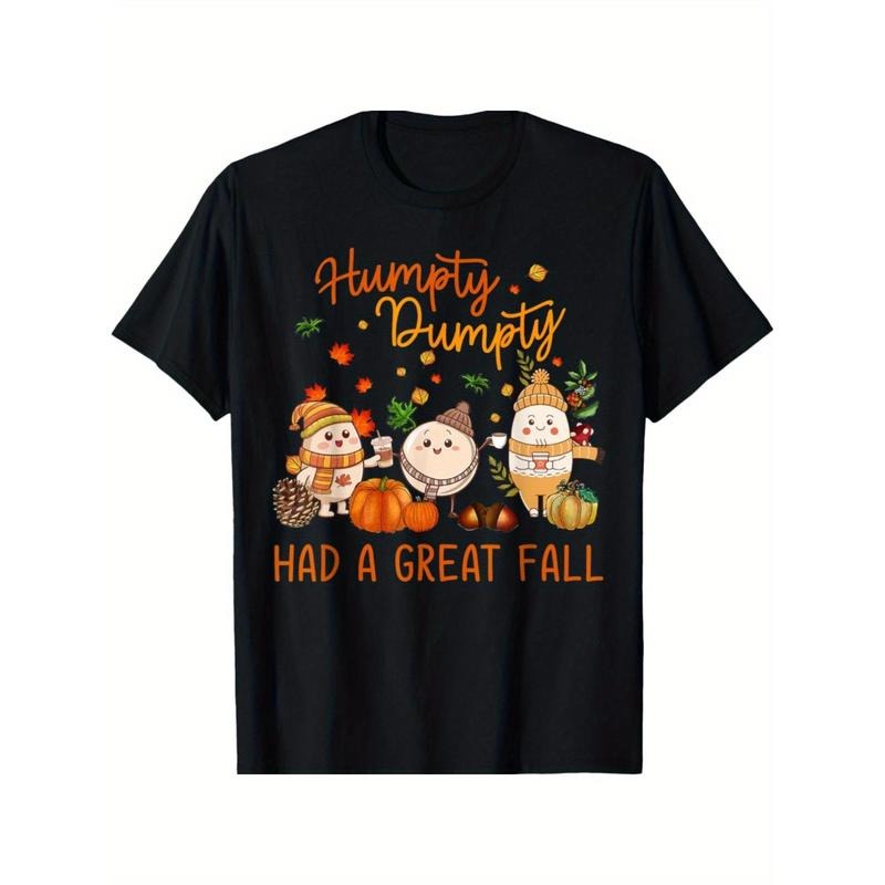 Humpty Dumpty Thanksgiving Tee, Soft & Breathable Cotton Blend, Comfort Fit Short-Sleeve Shirt Made in USA Hoodie Sweatshirt